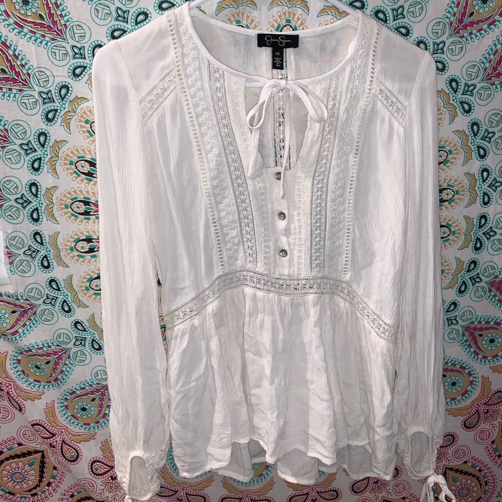 Jessica Simpson peasant top, off white